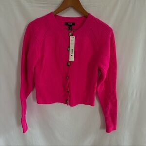 NWT Aqua Cropped Button Cashmere Sweater